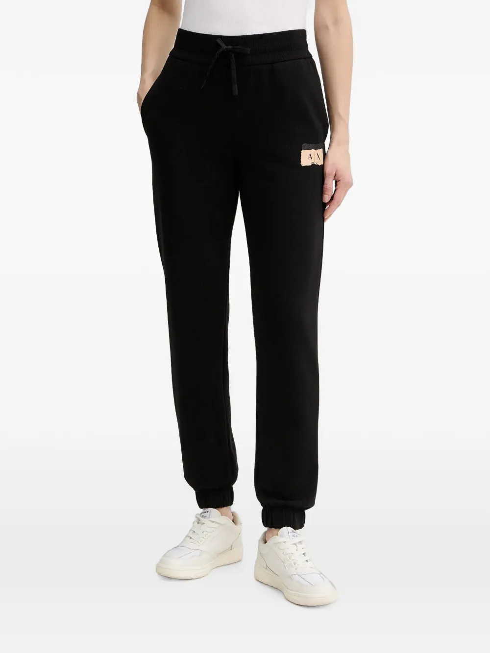 Armani Exchange logo-patch drawstring track pants - Nero