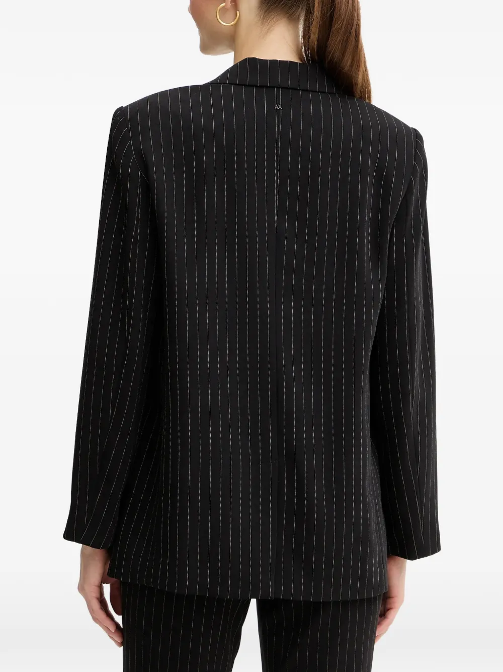 Armani Exchange Blazer met krijtstreep en gekerfde revers Zwart