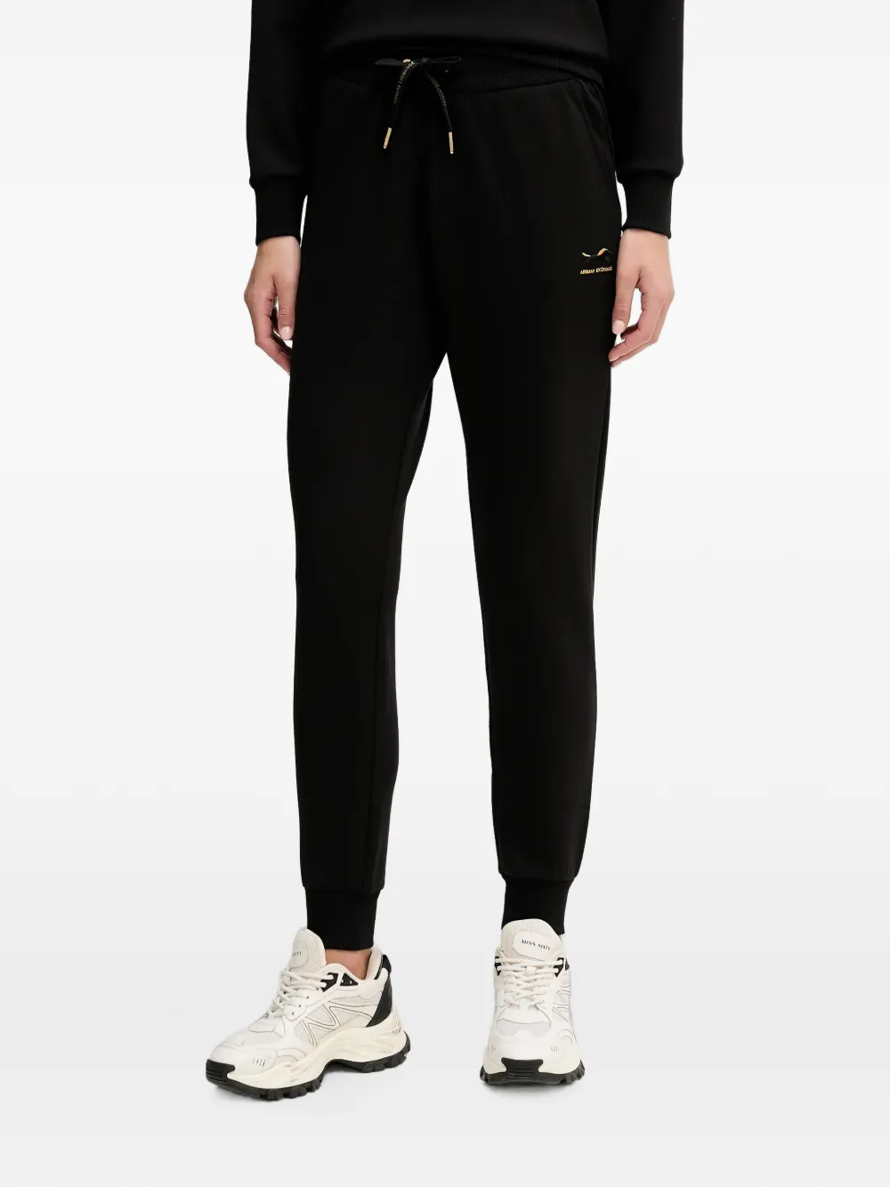Armani Exchange Scuba logo-embroidered drawstring track pants - Nero