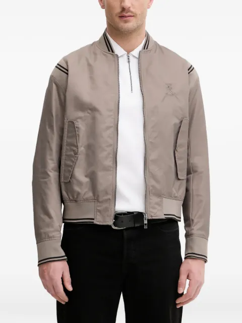 Armani Exchange logo-embroidered bomber jacket