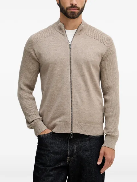Armani Exchange ribbed zip cardigan