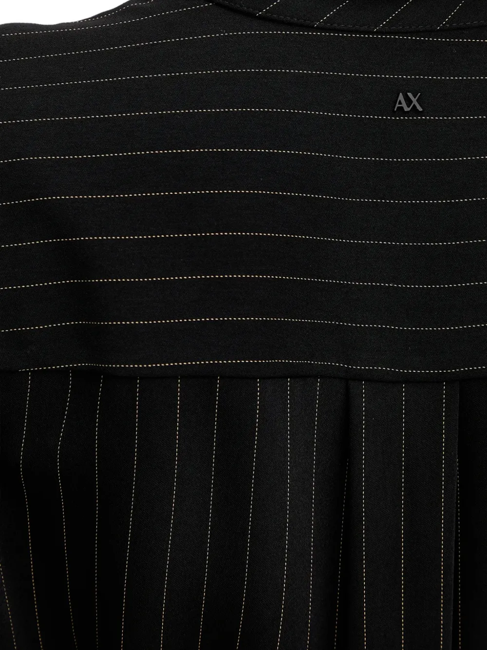 Armani Exchange Gestreepte mini-jurk met knoop Zwart