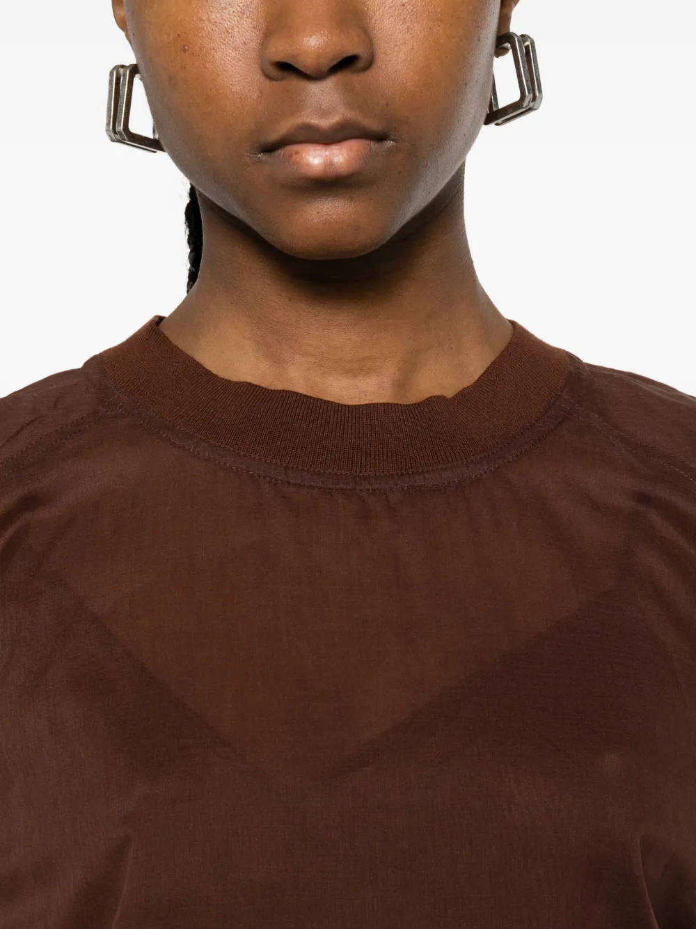 Plan C Gesmockt T-shirt Bruin
