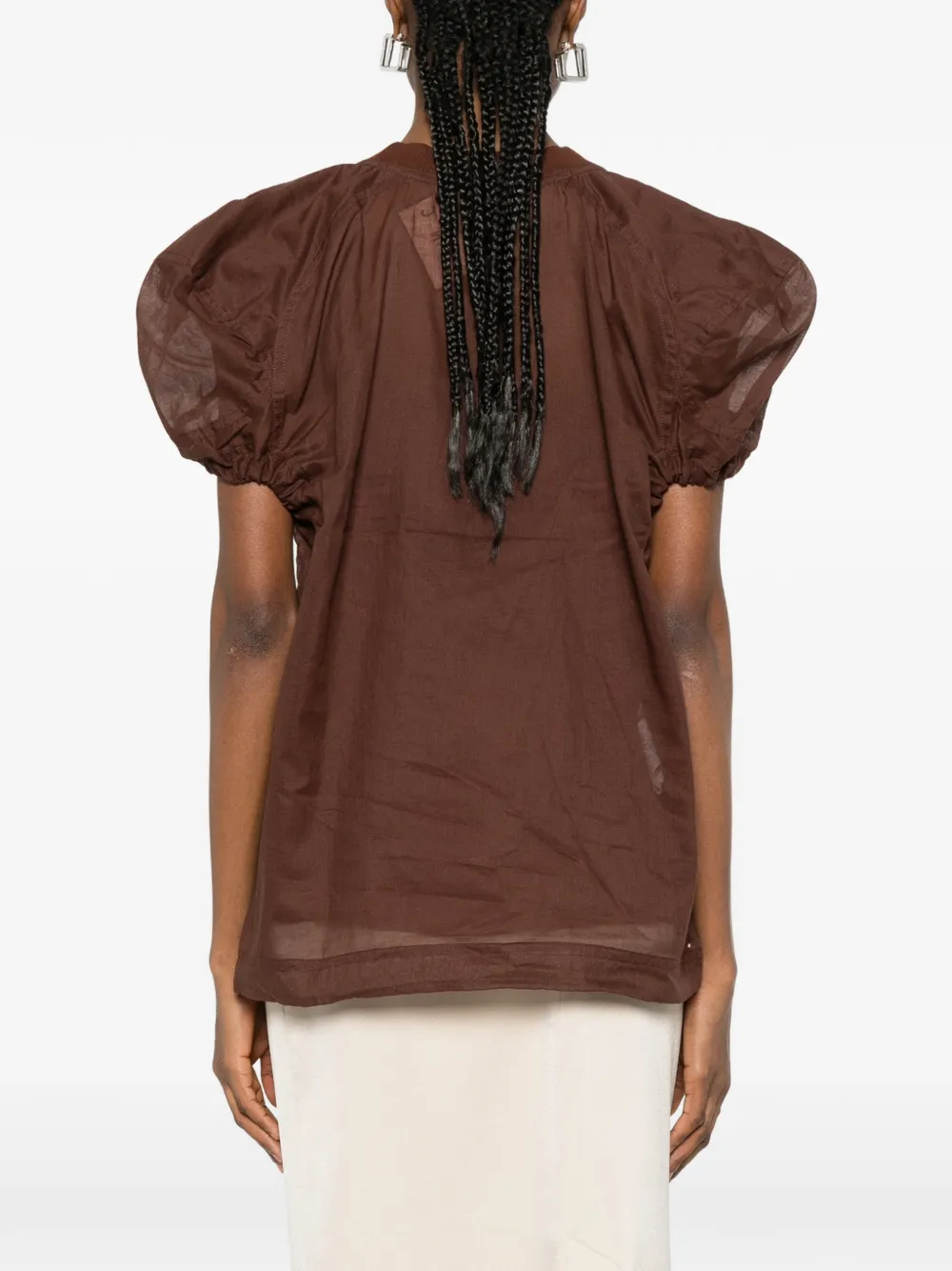 Plan C Gesmockt T-shirt Bruin