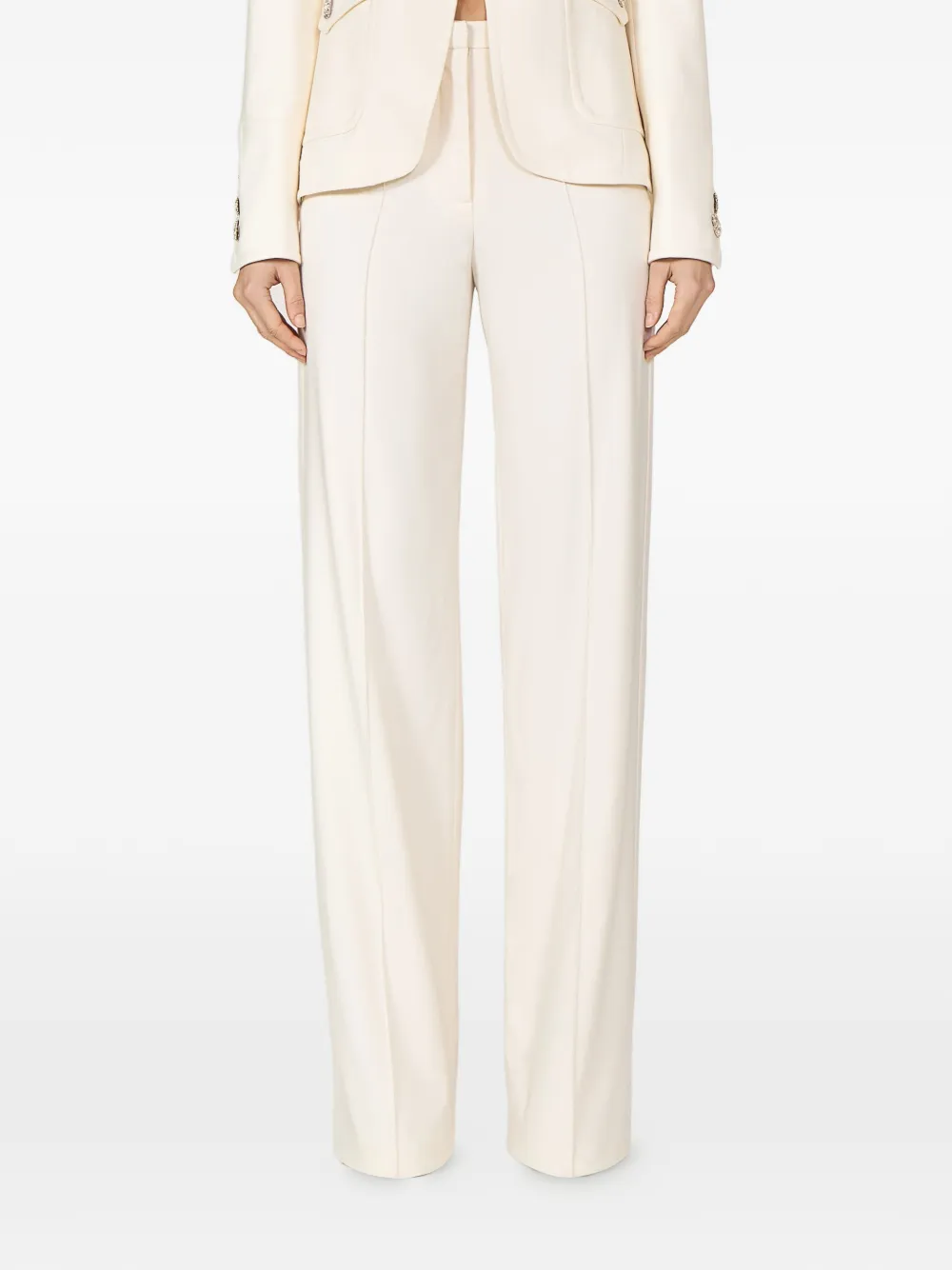 Costarellos Daline plooibroek met wijde pijpen Beige