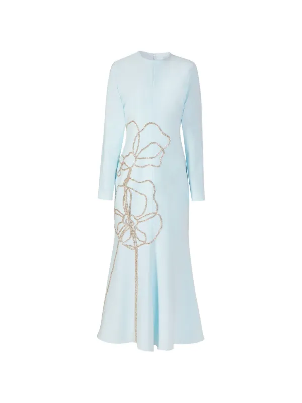 Costarellos - Avenna Crepe Embroidered Dress