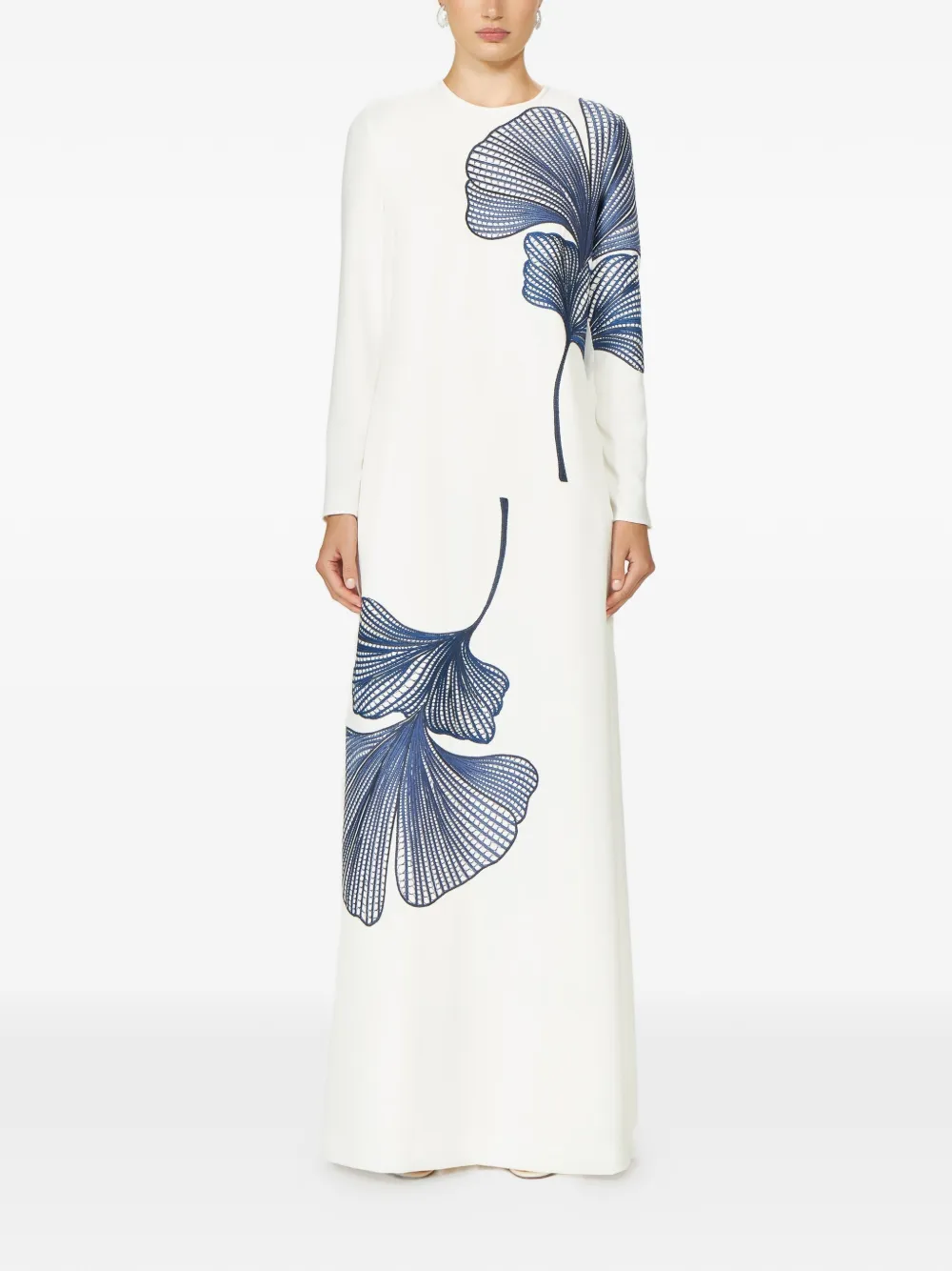 Costarellos Austie maxi-jurk met geborduurde bloemen Wit