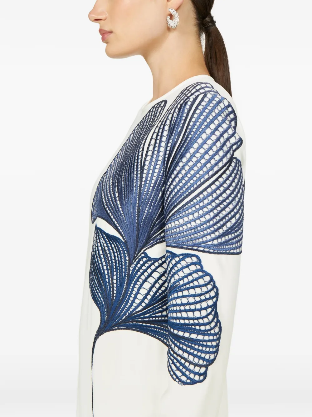 Costarellos Austie maxi-jurk met geborduurde bloemen Wit