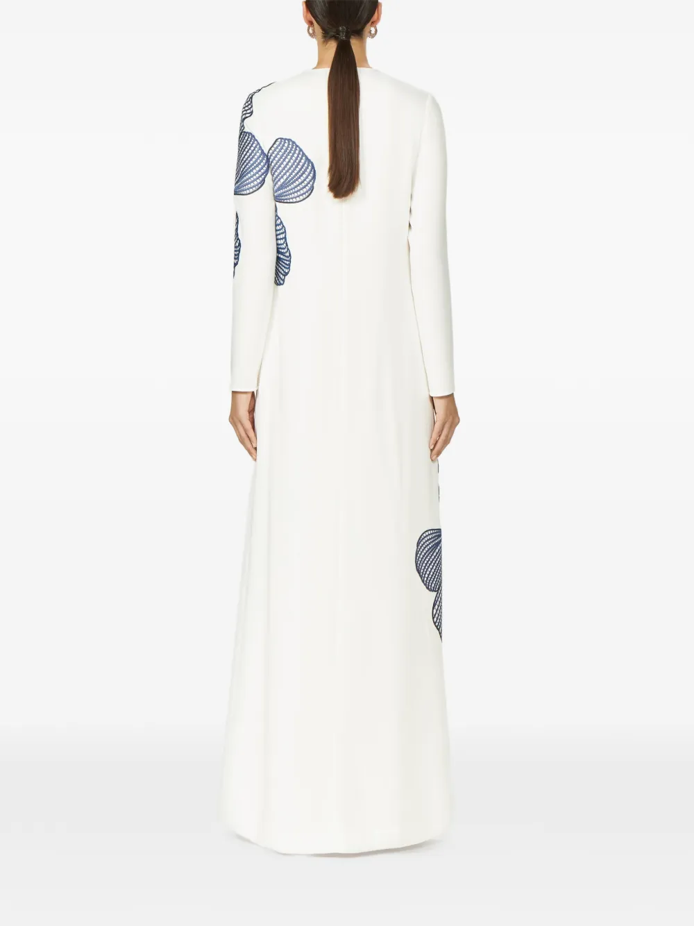 Costarellos Austie maxi-jurk met geborduurde bloemen Wit