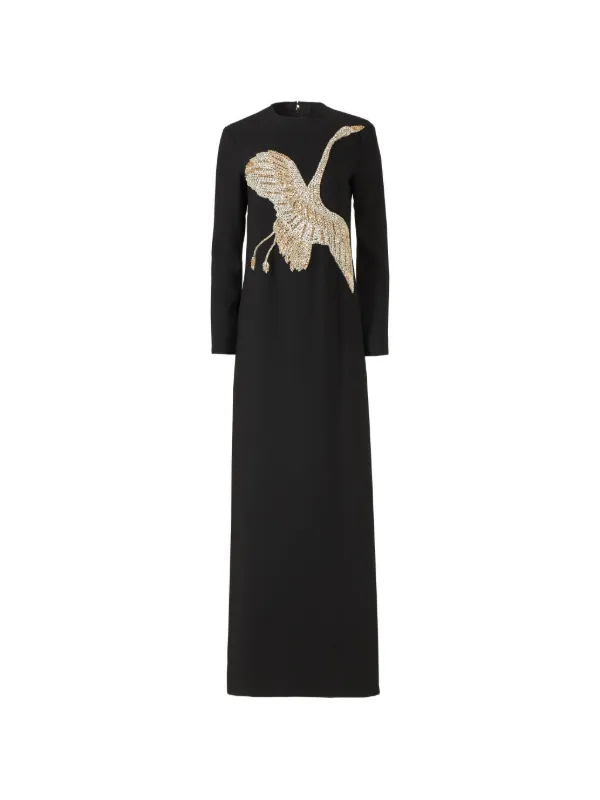 Costarellos Nadine beaded-applique Maxi Dress | Black