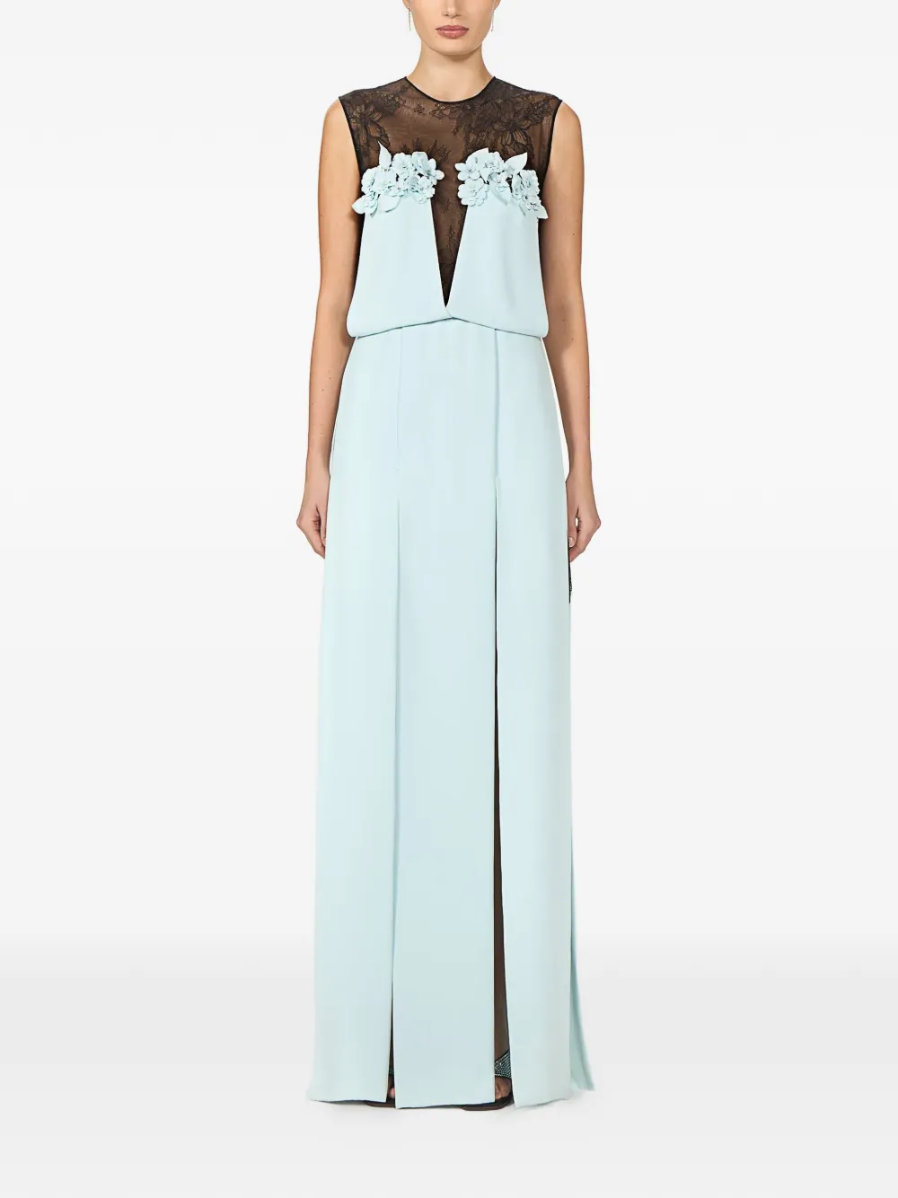 Costarellos Liora maxi-jurk met bloemapplicatie en kant Blauw