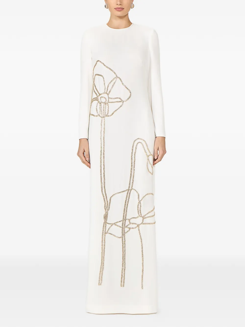 Costarellos Zarie maxi-jurk met kristallen Wit