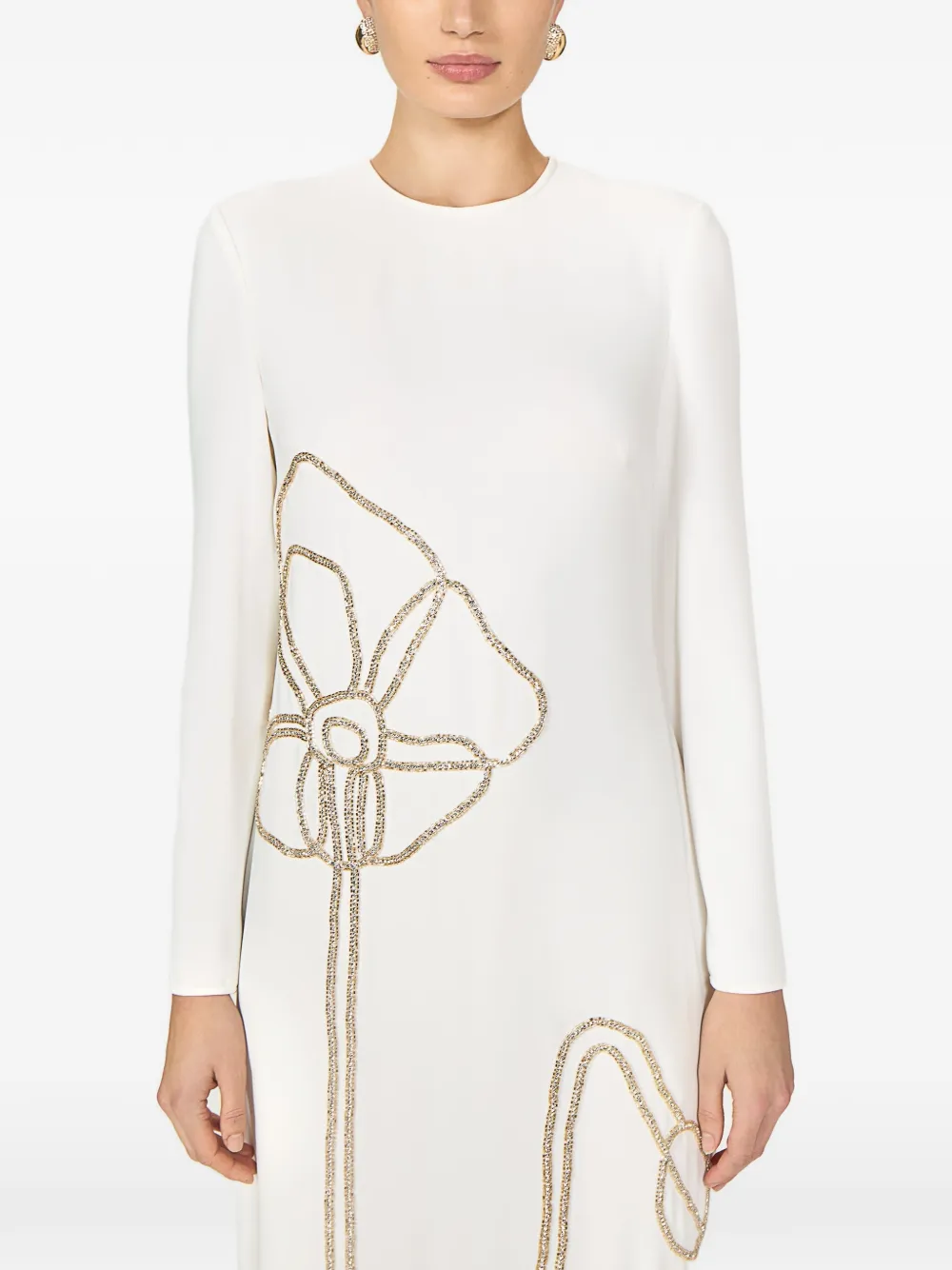 Costarellos Zarie maxi-jurk met kristallen Wit