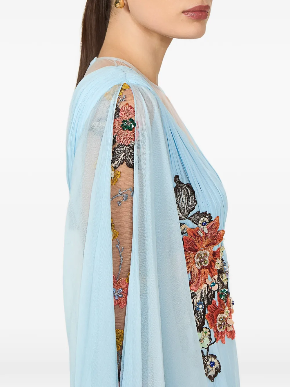 Costarellos Teya maxi-jurk met bloemapplicatie Blauw