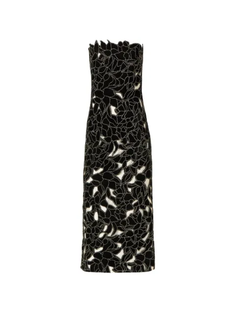 Costarellos Nellia strapless midi-jurk met uitgesneden bloemen