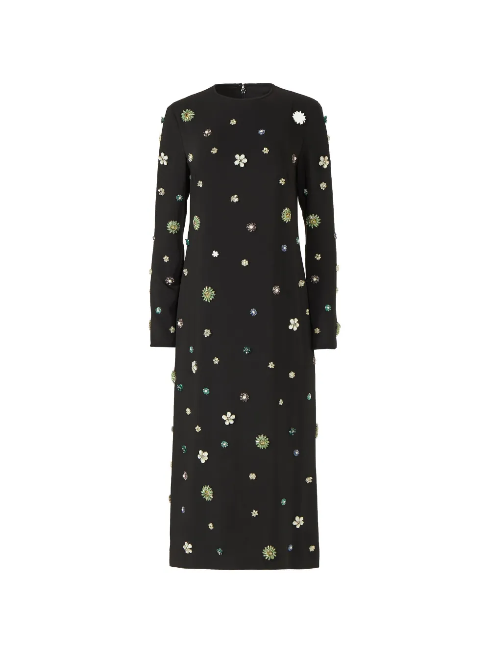 Costarellos Brionka Embellished Crepe Midi Dress In Black