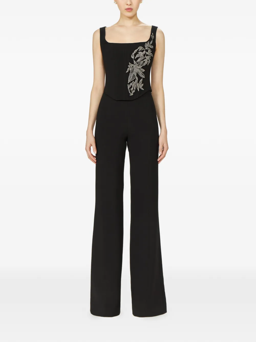 Costarellos Jaxine crêpe bustier met applicatie Zwart