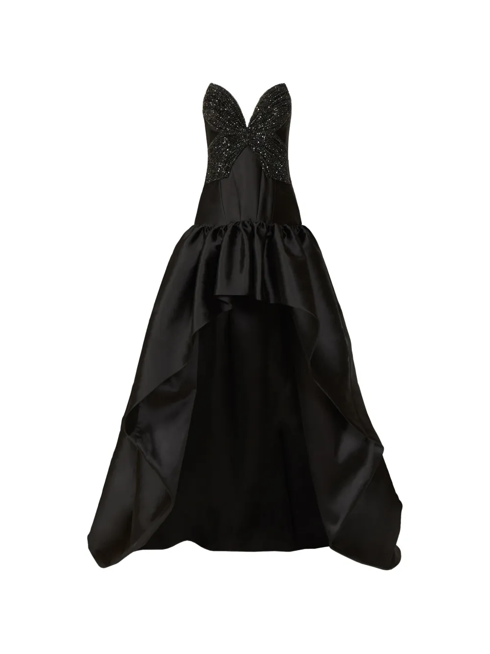 Costarellos Abito asimmetrico Thara con applicazione - Nero