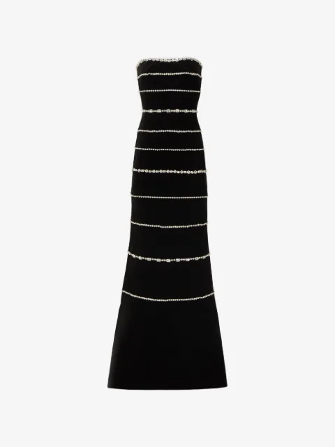 Costarellos robe-bustier longue Shaula en velours