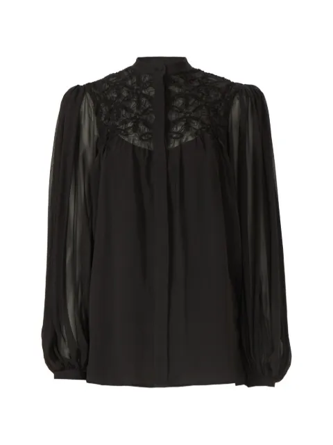 Costarellos Lorcan bluse med lange ærmer og smocksyninger