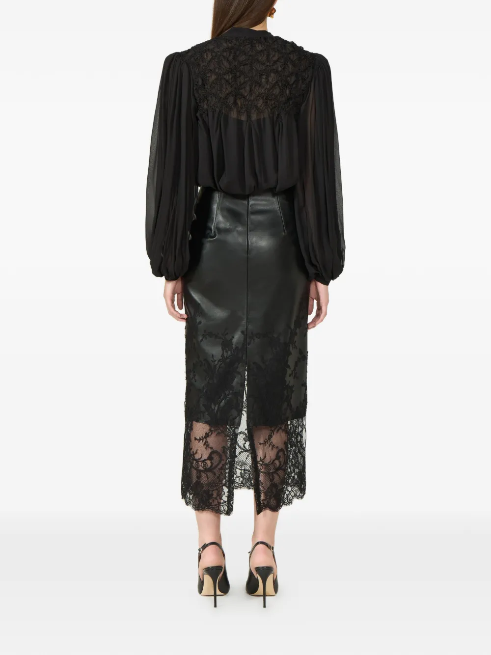 Costarellos Lorcan gesmockte blouse met lange mouwen Zwart