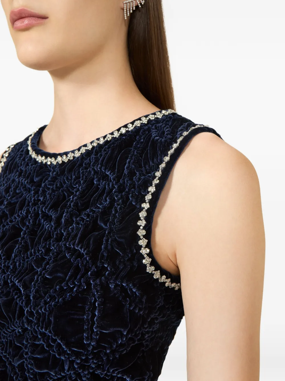 Costarellos Sidra gesmockte maxi-jurk Blauw