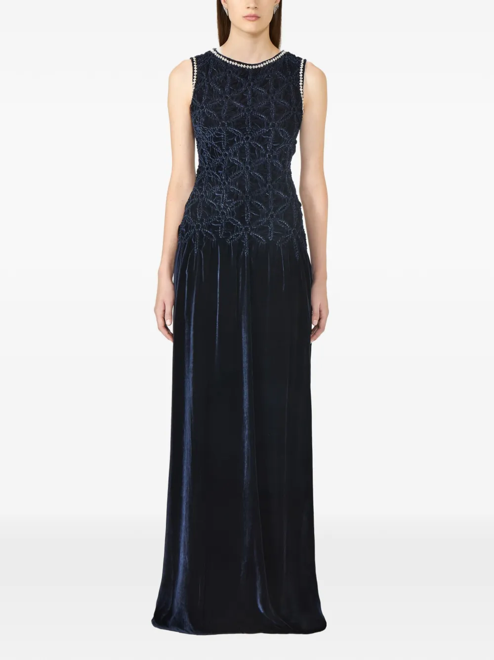 Costarellos Sidra gesmockte maxi-jurk Blauw