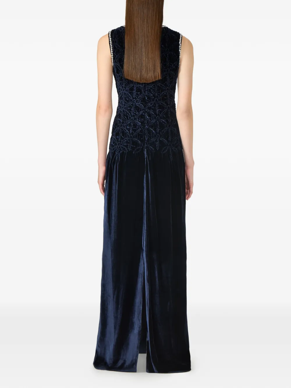 Costarellos Sidra gesmockte maxi-jurk Blauw