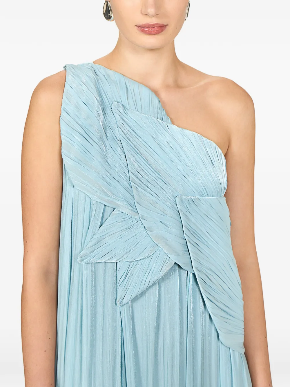 Costarellos Amabel gedrapeerde asymmetrische maxi-jurk Blauw