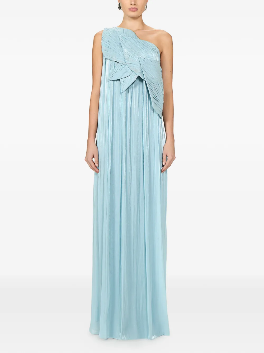 Costarellos Amabel gedrapeerde asymmetrische maxi-jurk Blauw