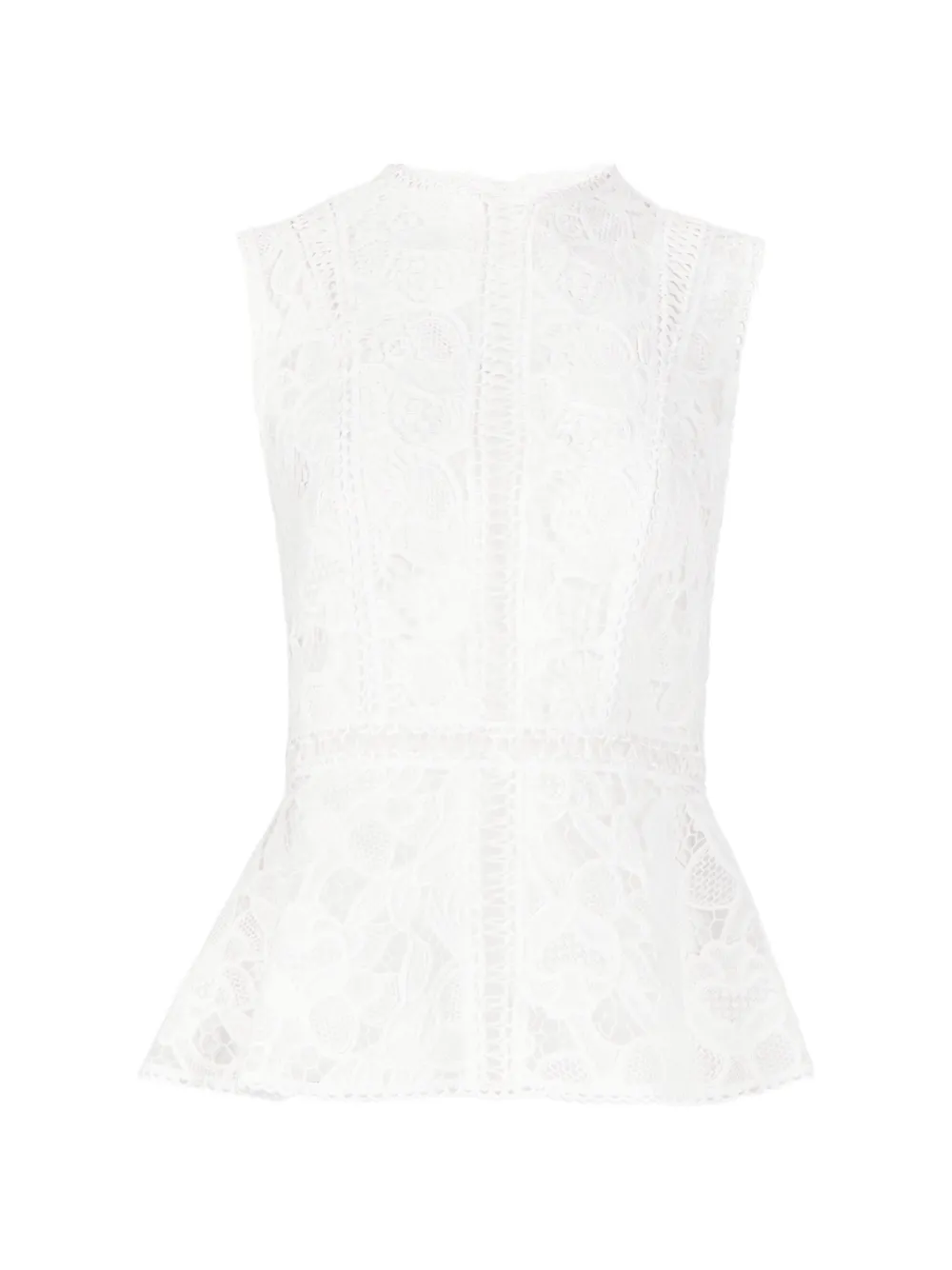 Costarellos Niva Guipure Lace Top In White