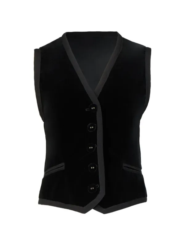 Costarellos Jetta Velvet Waistcoat in Black
