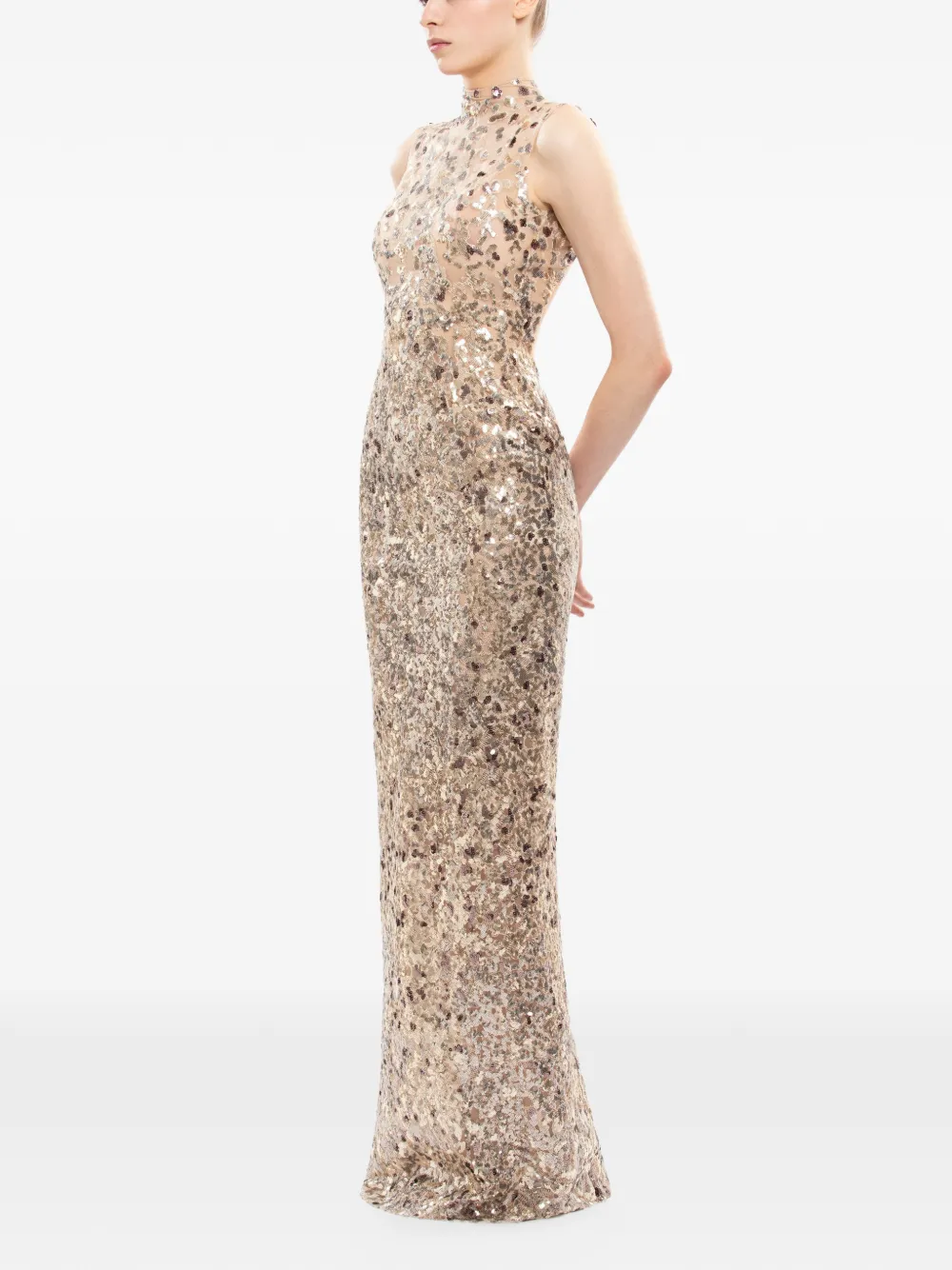 Saiid Kobeisy Maxi-jurk met pailletten Goud