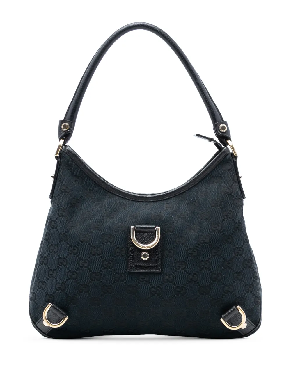 Gucci Pre-Owned Borsa a spalla Abbey in tela GG con anello a D 2000-2015 - Nero