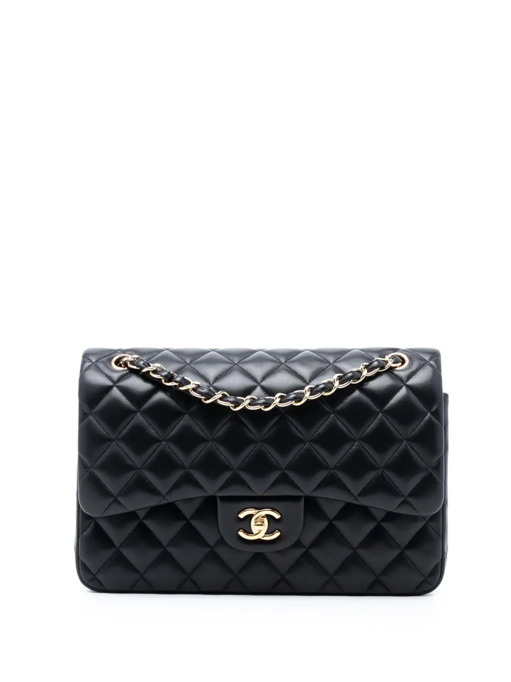 CHANEL Pre-Owned 2013-2014 Jumbo Classic Lambskin Double Flap shoulder bag - Nero