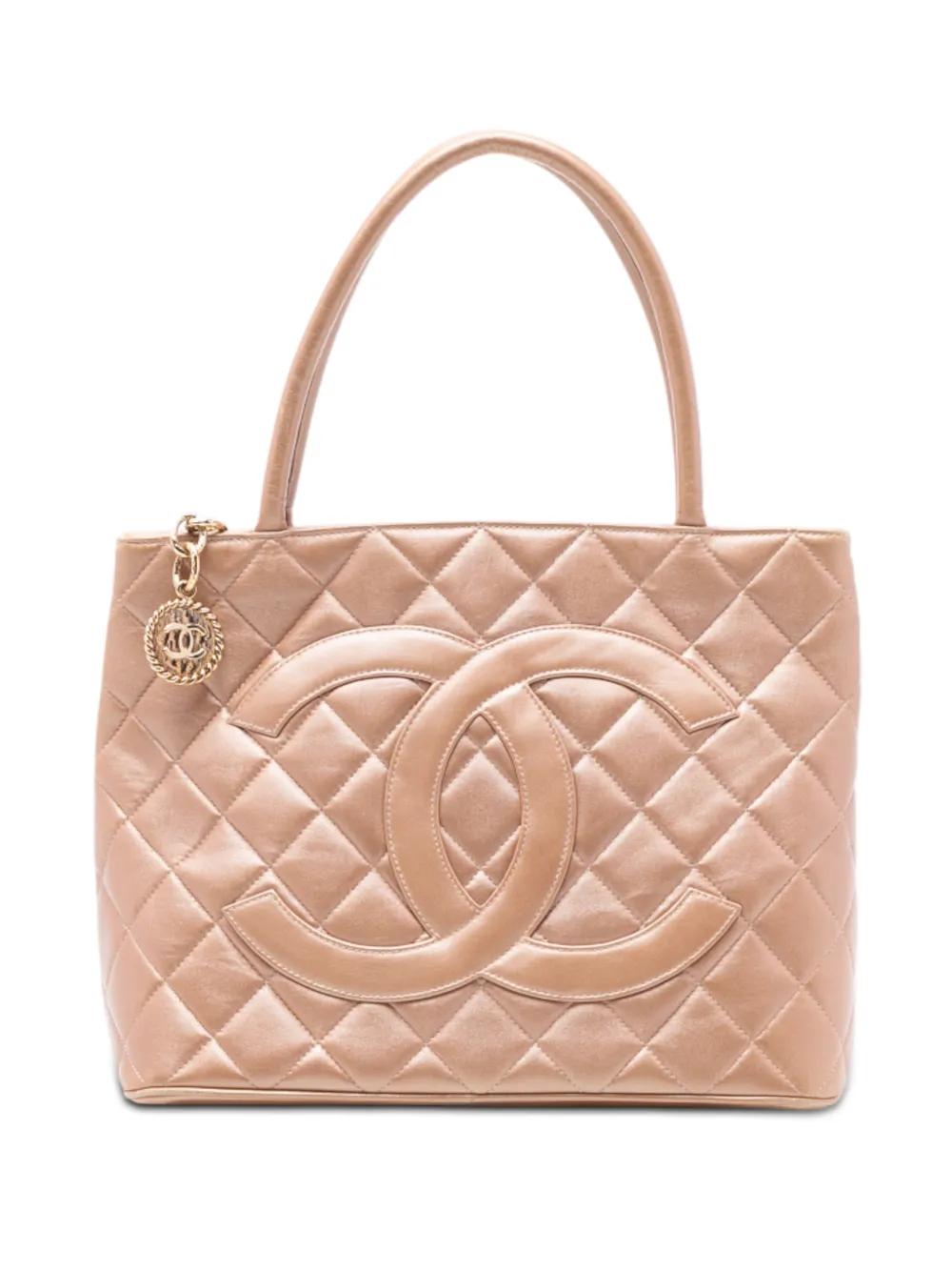 CHANEL Pre-Owned Borsa tote Medallion in pelle di agnello 2002-2003 - Marrone