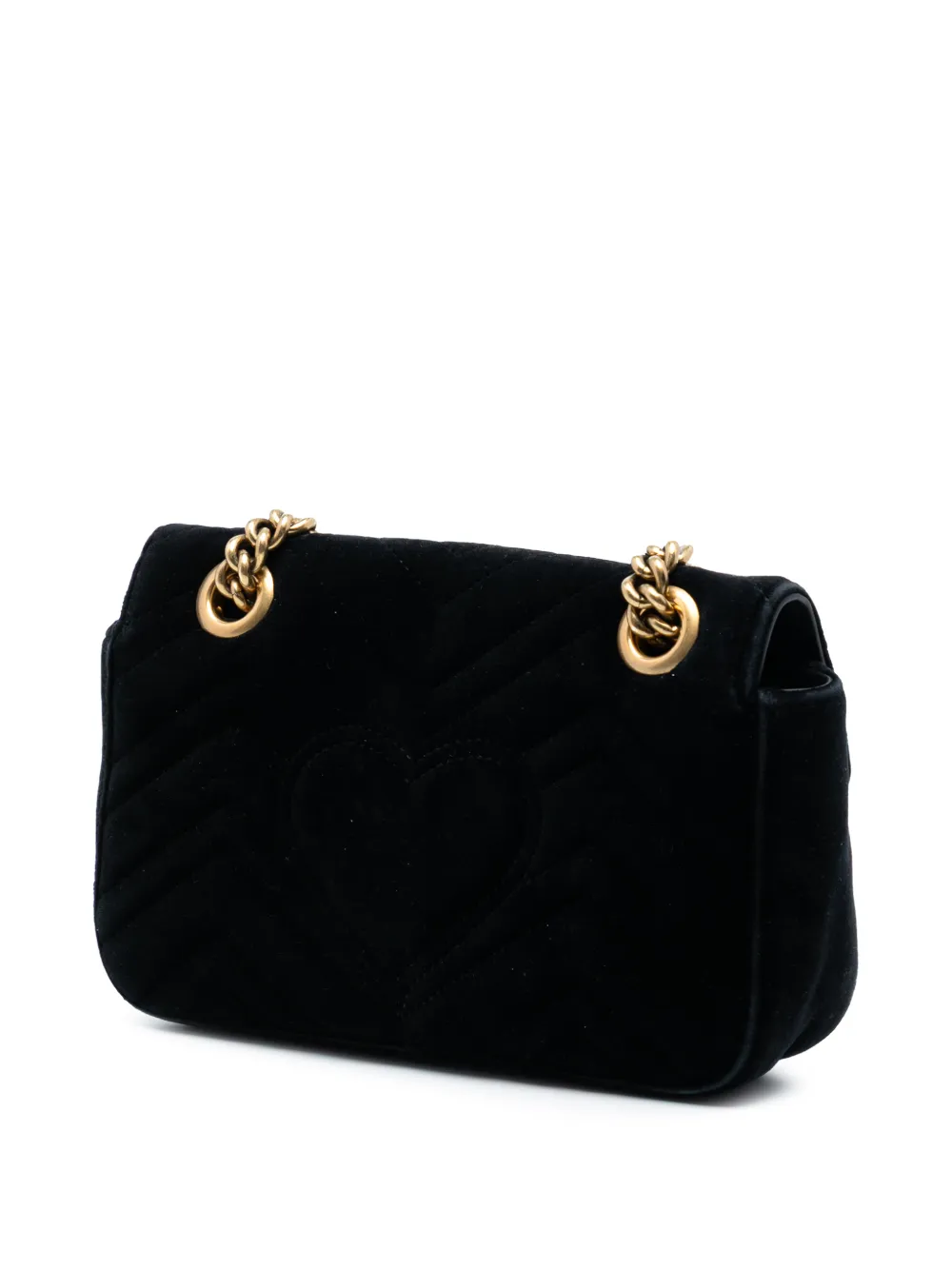 2016-2026 Small Gg Marmont Matelasse Velvet Shoulder Bag