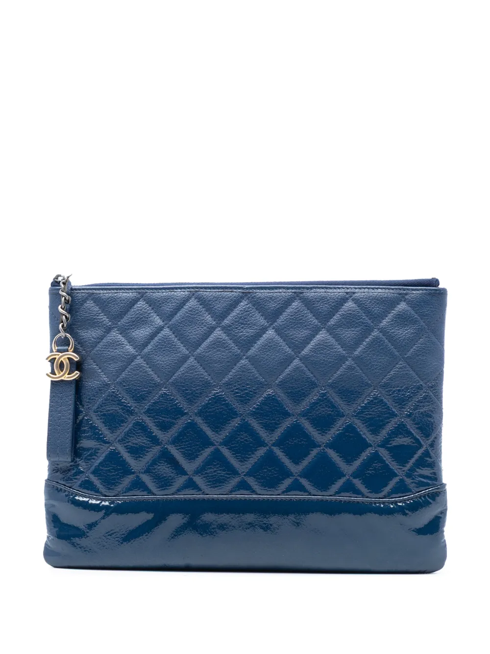 CHANEL Pre-Owned 2018 Medium Aged Calfskin Gabrielle O Case clutch bag - Blu