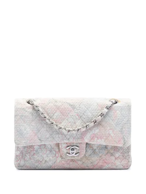 CHANEL Pre-Owned 2009-2010 Medium Classic Tweed Camellia Double Flap shoulder bag