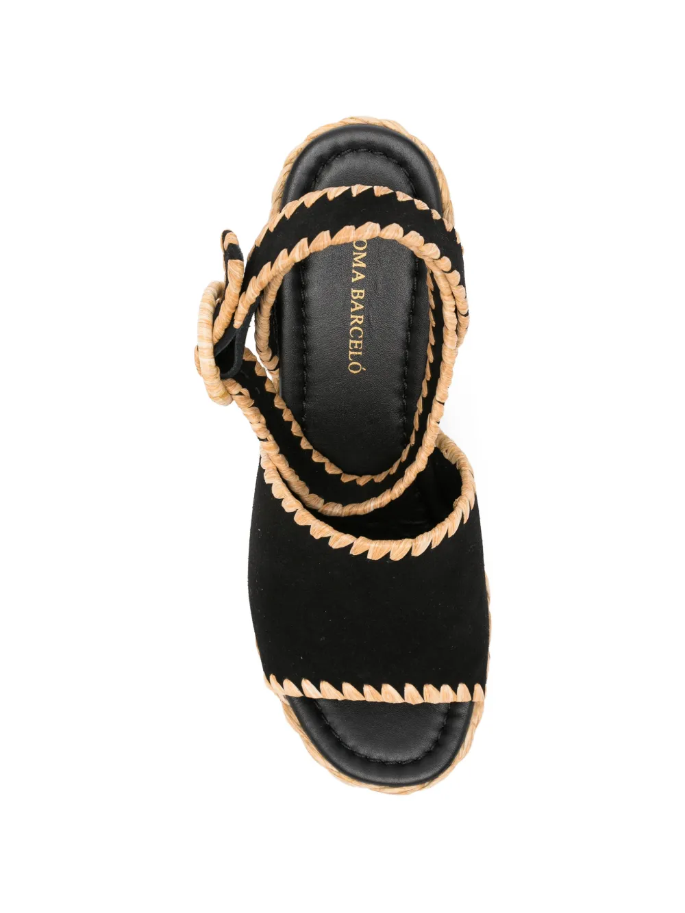 Paloma Barceló buckle platform heeled espadrilles Zwart