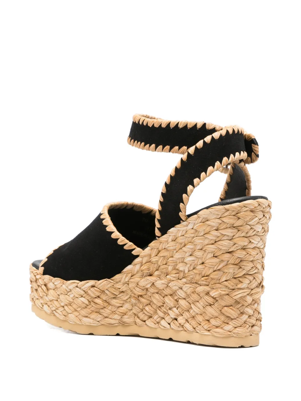Paloma Barceló buckle platform heeled espadrilles Zwart