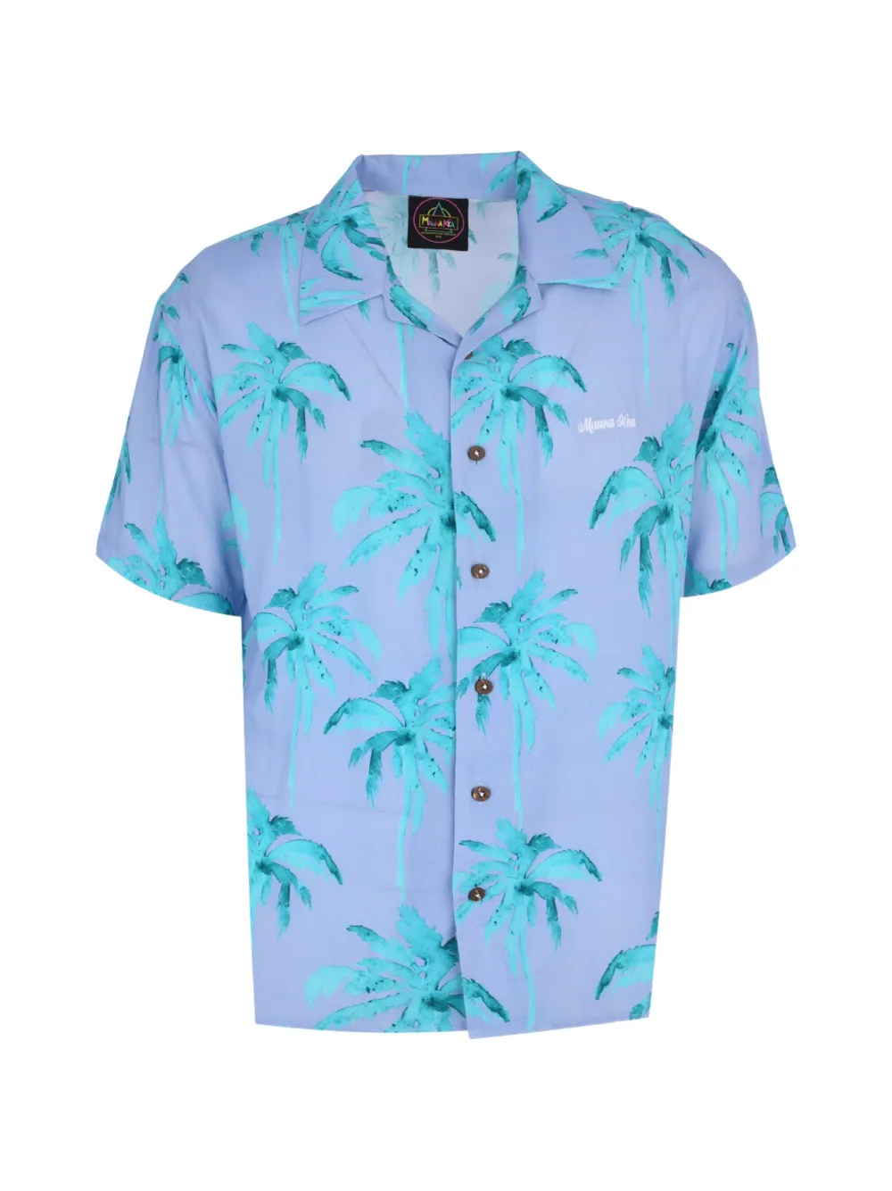 Mauna Kea Palm-print Shirt In Blue