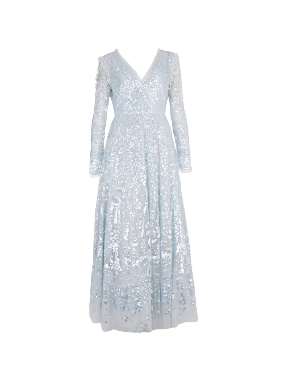 Needle & Thread sequin-embellishment V-neck gown maxi dress - Blu
