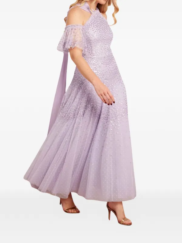needle and thread purple dress Heart Lattice Ankle Gown Purple