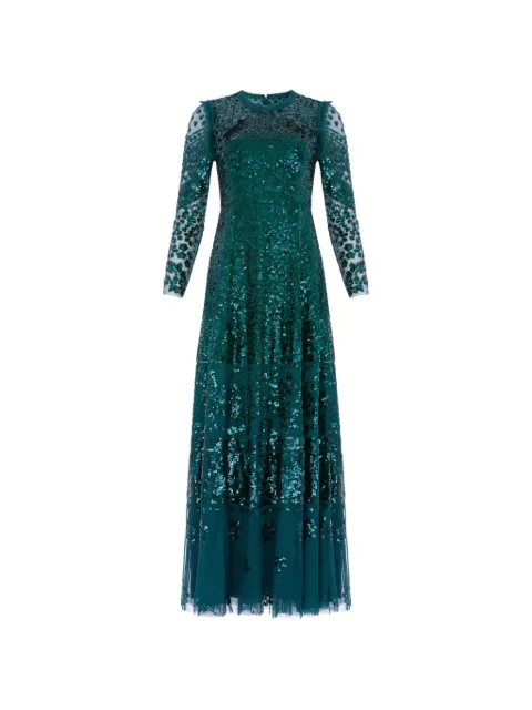 Needle & Thread Aurora sequin-embellished gown maxi dress