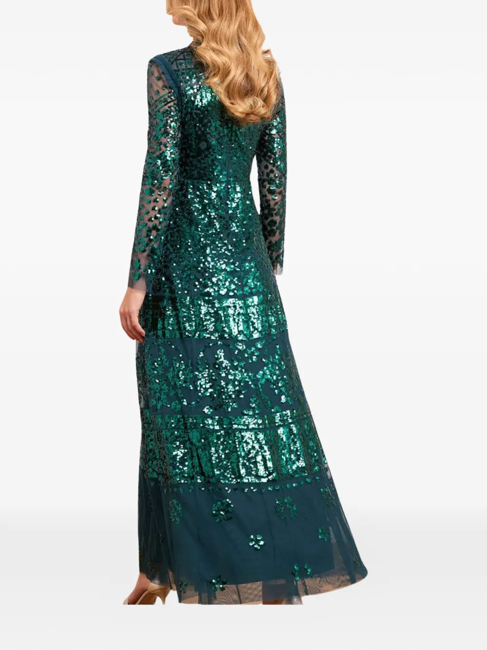 Needle & Thread Aurora maxi-jurk verfraaid met pailletten Groen