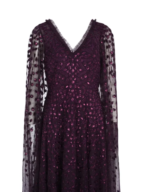 purple needle and thread dress Heart Lattice Ankle Gown Purple
