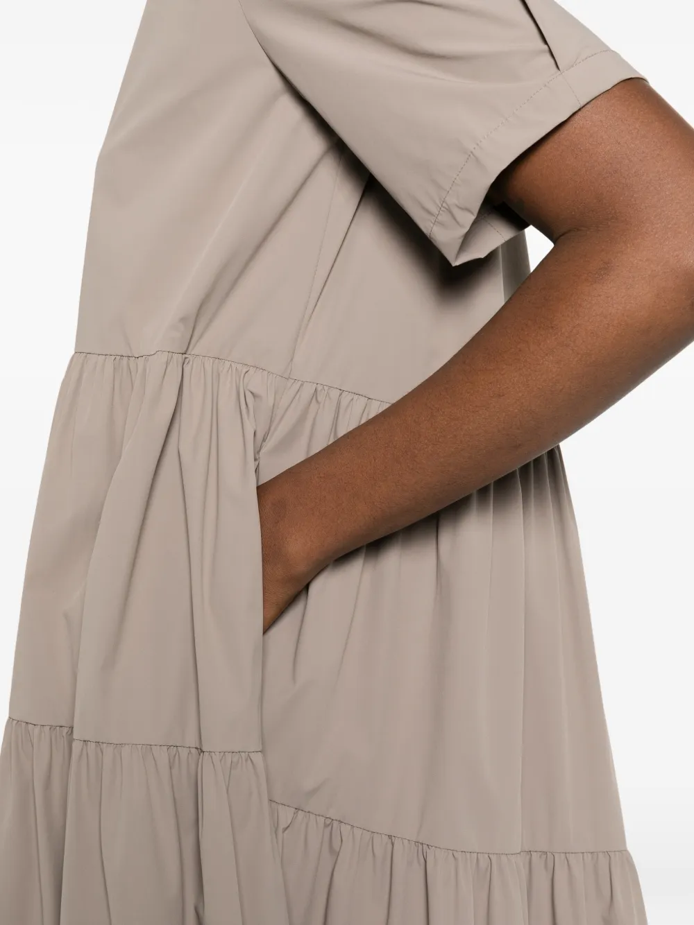 Tiered Short-Sleeve Midi Dress