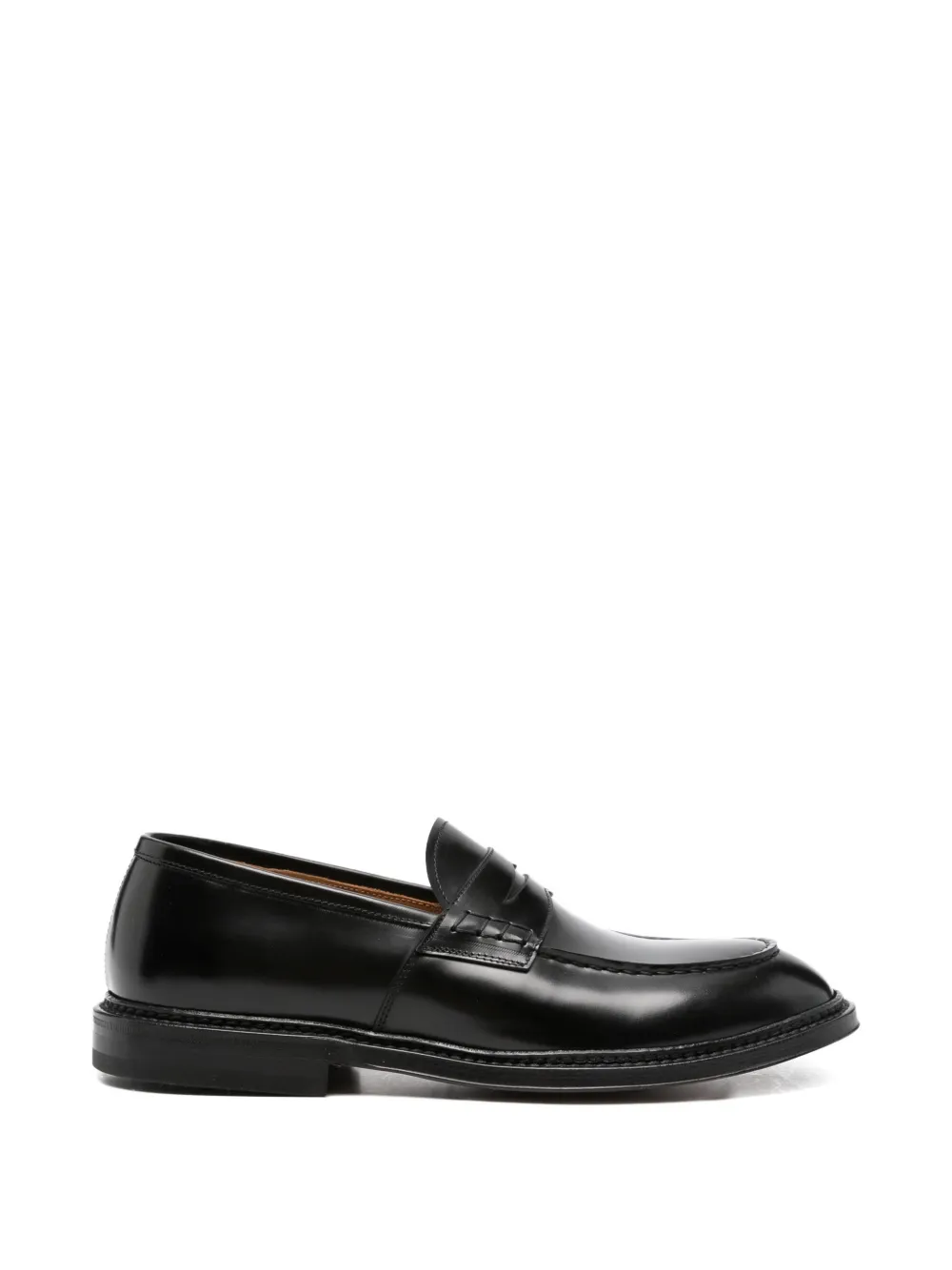 Green George Penny Loafers In Black