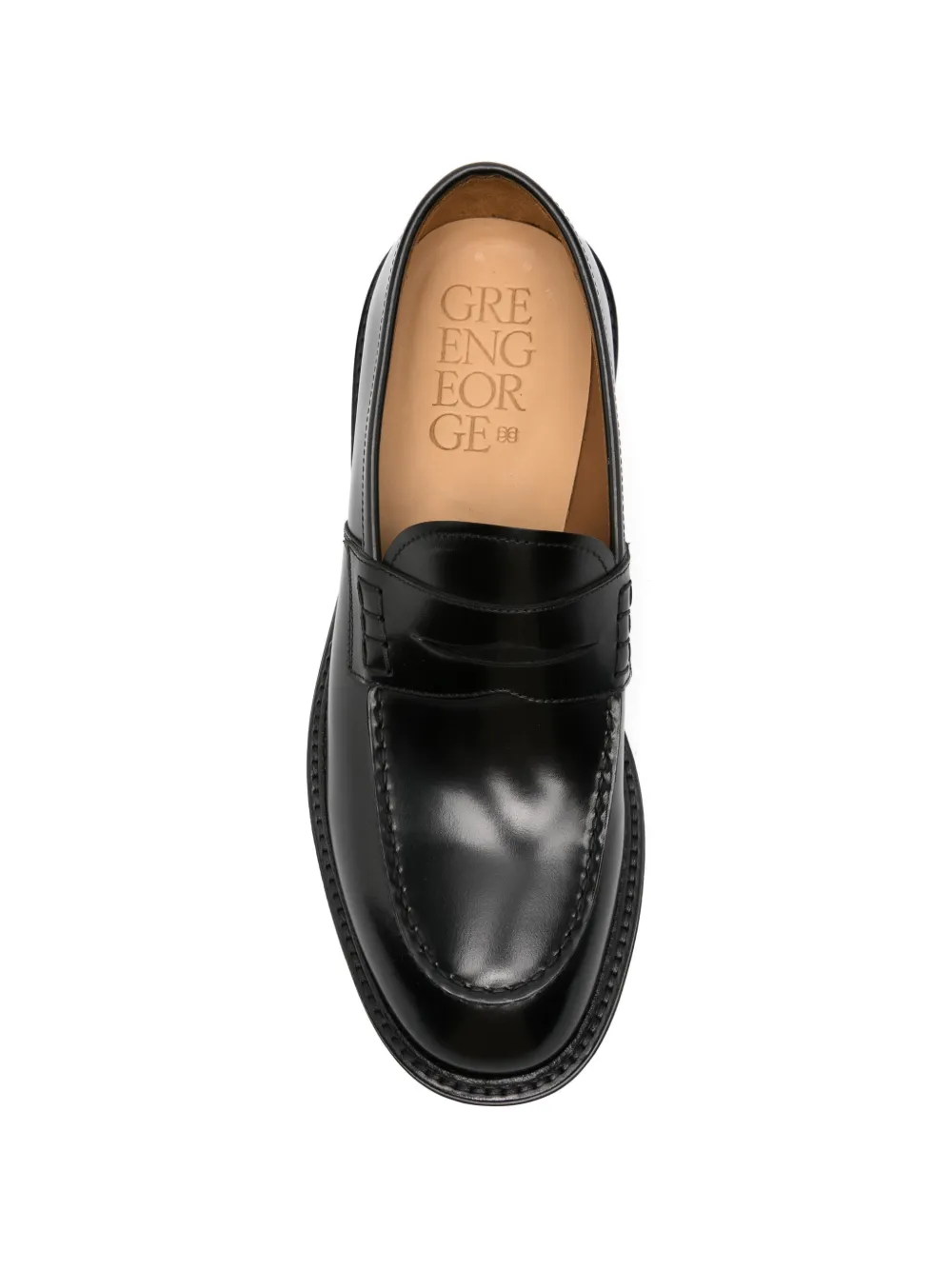 Green George Penny loafers Zwart